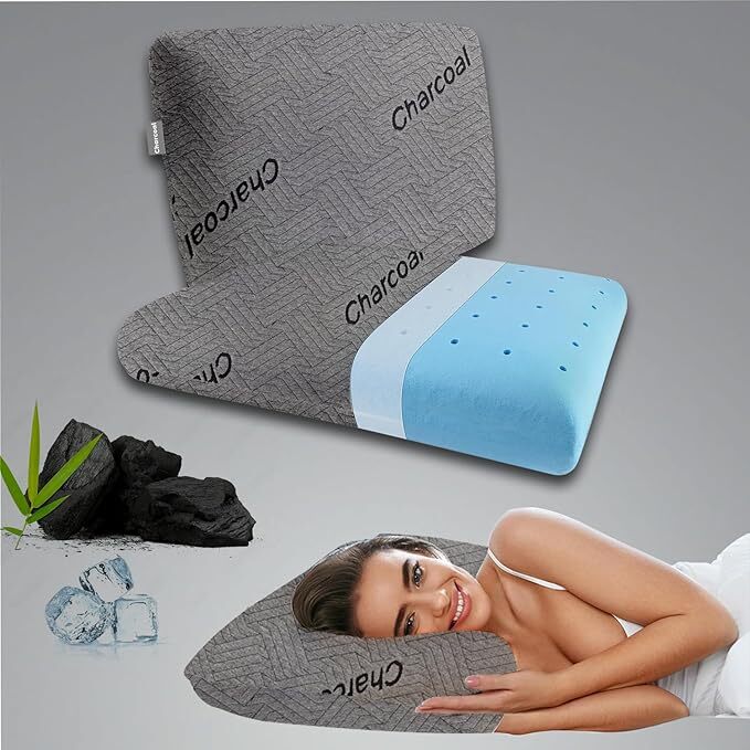 Charcoal memory foam pillow