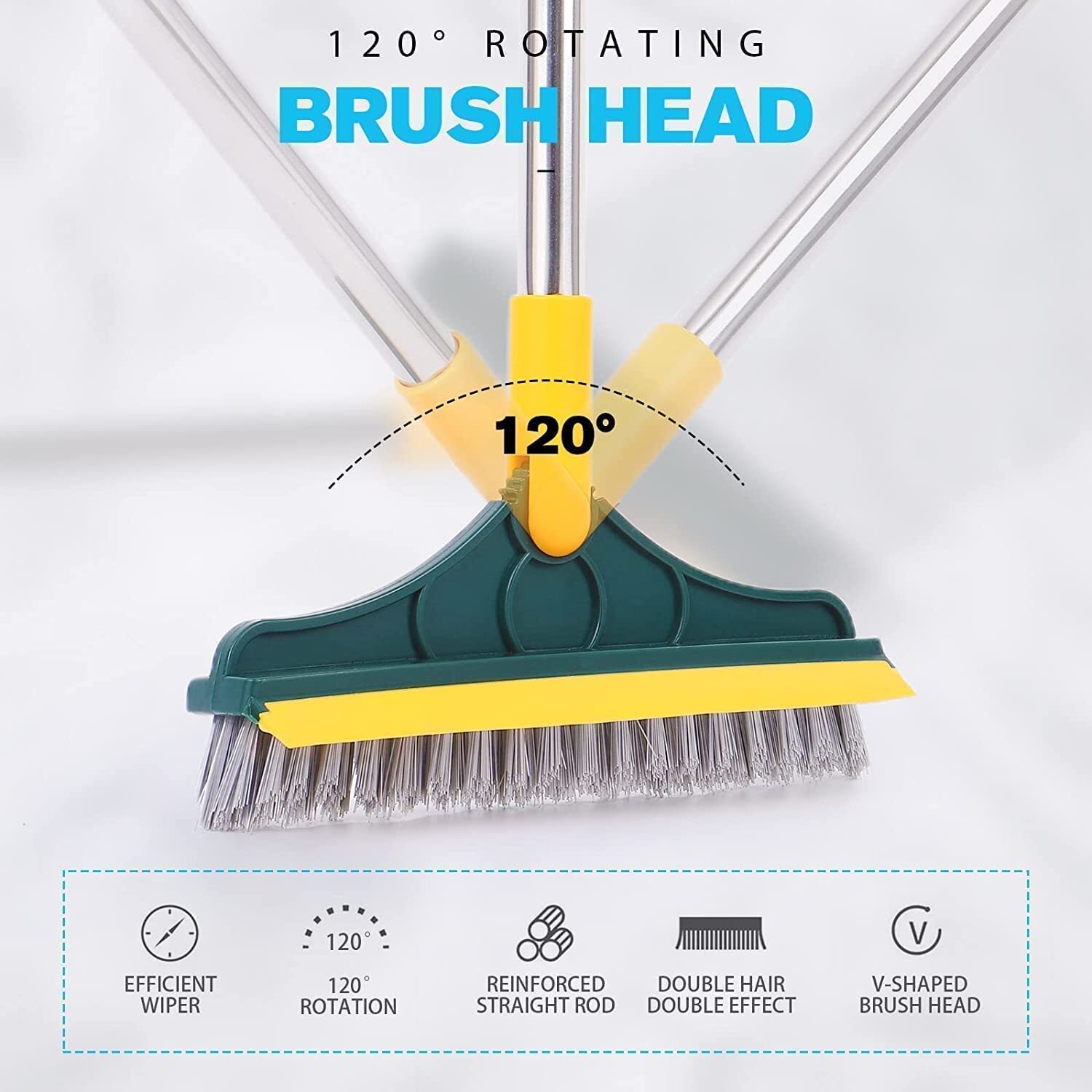 Cleaning brush with wiper
